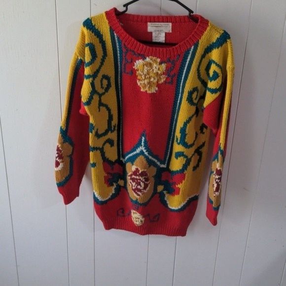 Sweaters | Vintage Jennifer Reed Knitted By Hand Sweater | Poshmark